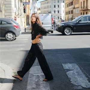 Zara lace crop shirt